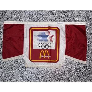 Vintage 1980 LA Los Angeles Olympic Committee McDonald's Olympic Flag Banner